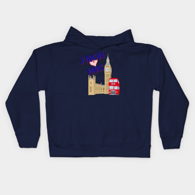 I love Paris? Kids Hoodie by EnchantedTikiTees